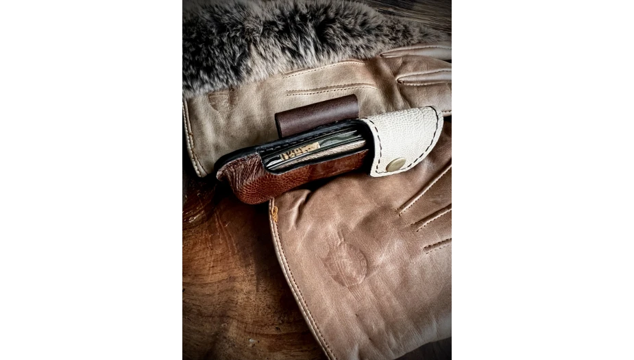 Couteau de poche manche en Platane et lame damas Visuel 3