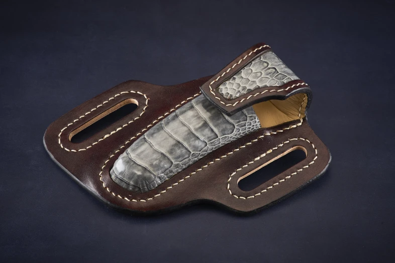 Etui de ceinture moulé Rider cuir patte d'Autruche