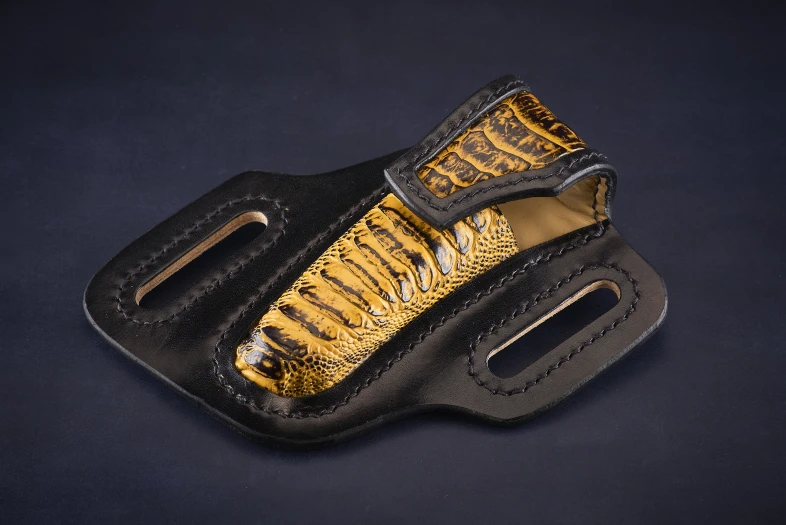 Etui de ceinture moulé Rider cuir patte d'Autruche