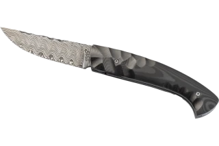 Carbon fiber knife with Damascus blade - Primitive collection
